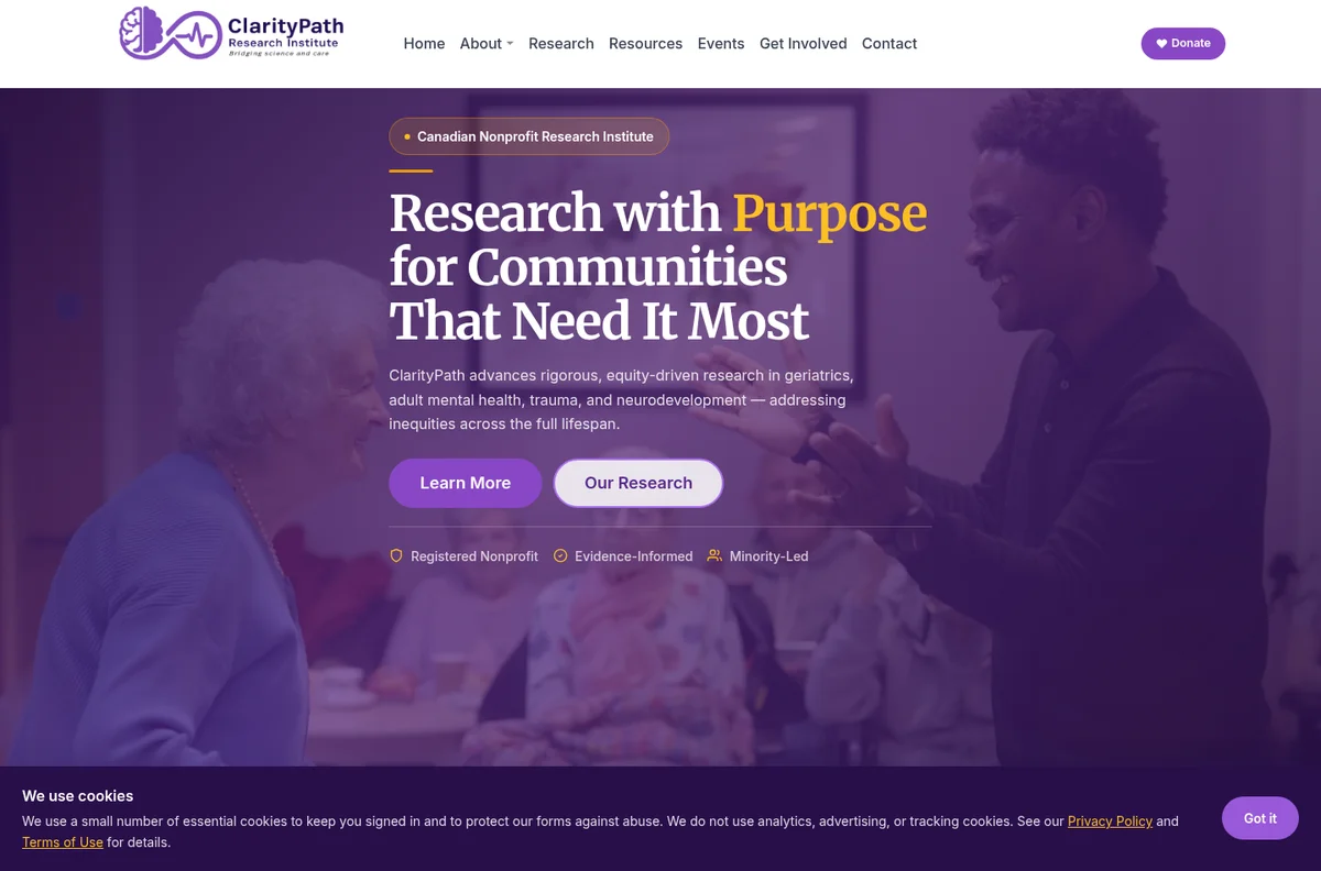 ClarityPath homepage screenshot